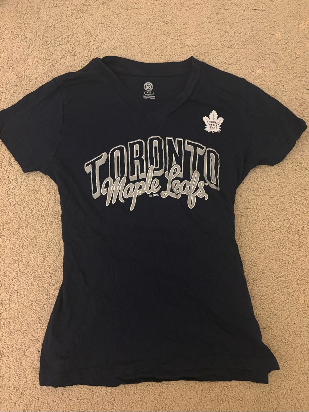 NHL Navy Toronto Maple Leafs V-Neck Women's Tee